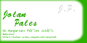 jolan pales business card